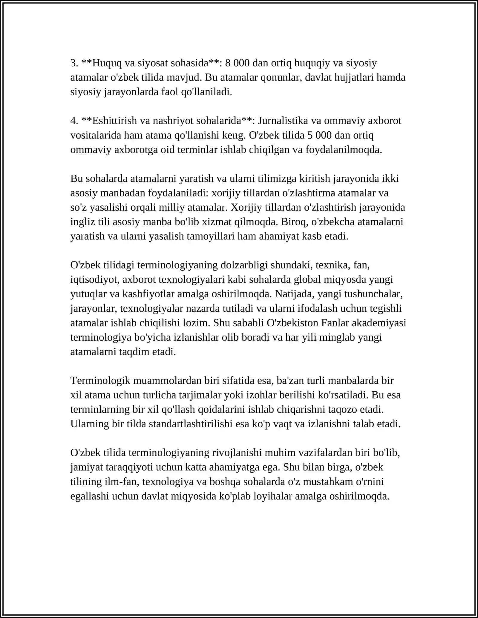 TERMINNING HOZIRGO OʻZBEK TILI LEKSIL STRUKTURASIDAGI OʻRNI 4