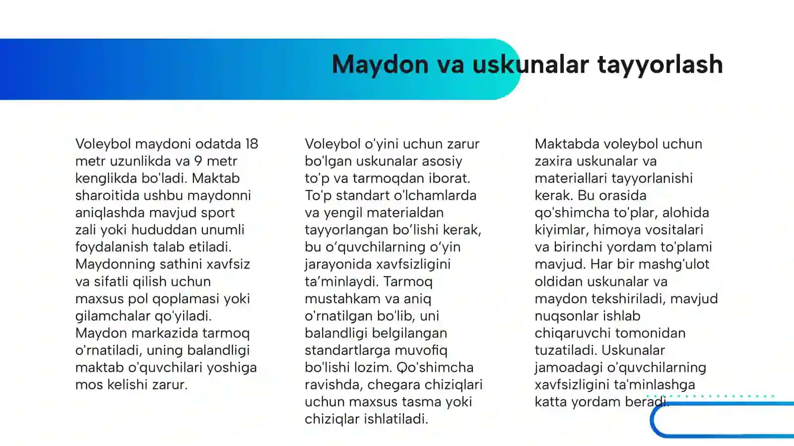UMUMTA'LIM MAKTABLARI JISMONIY TARBIYA DARSLARIDA VOLEYBOL O’YININI TASHKIL ETISH VA O’TKAZISH METODLARI 4