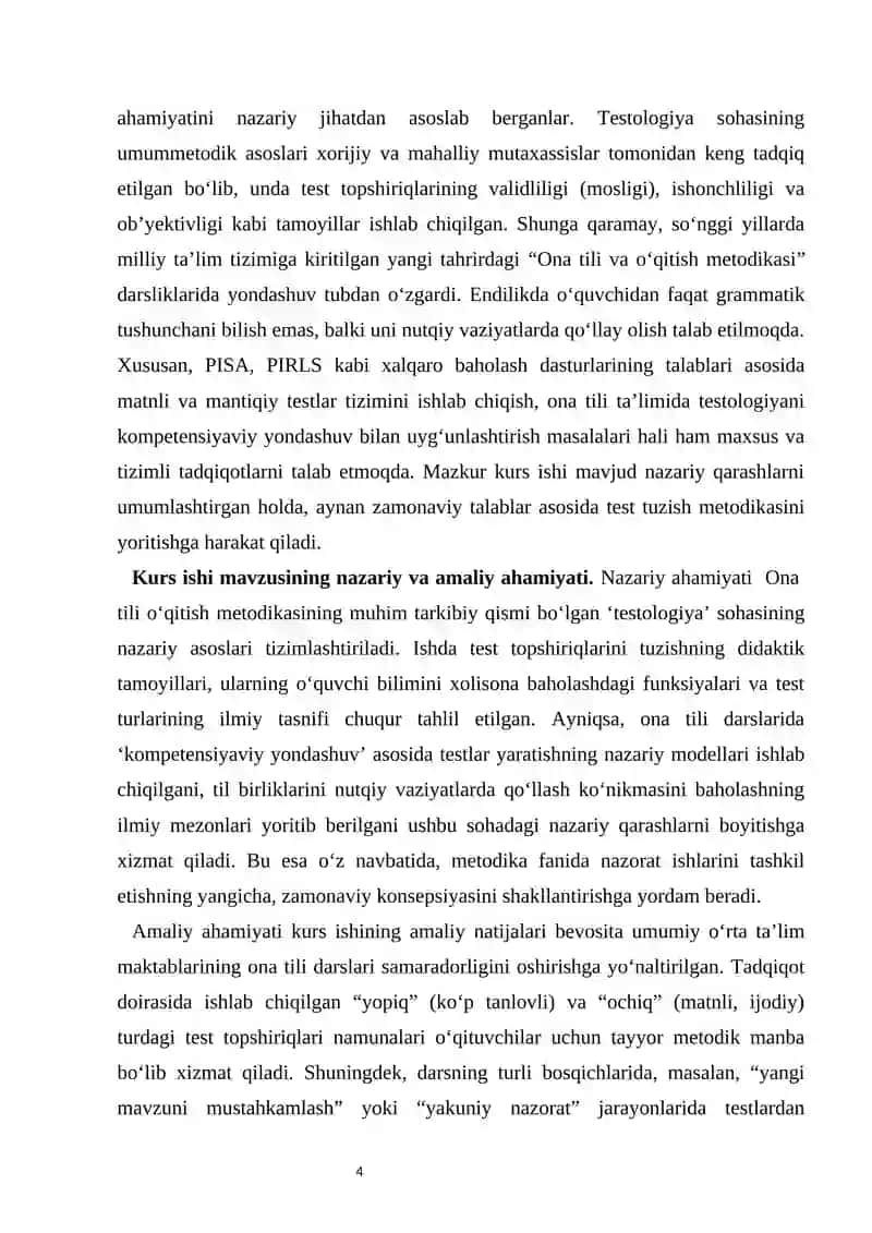 Ona tili darslarida test topshiriqlarini tuzish va qo'llash metodikasi 4