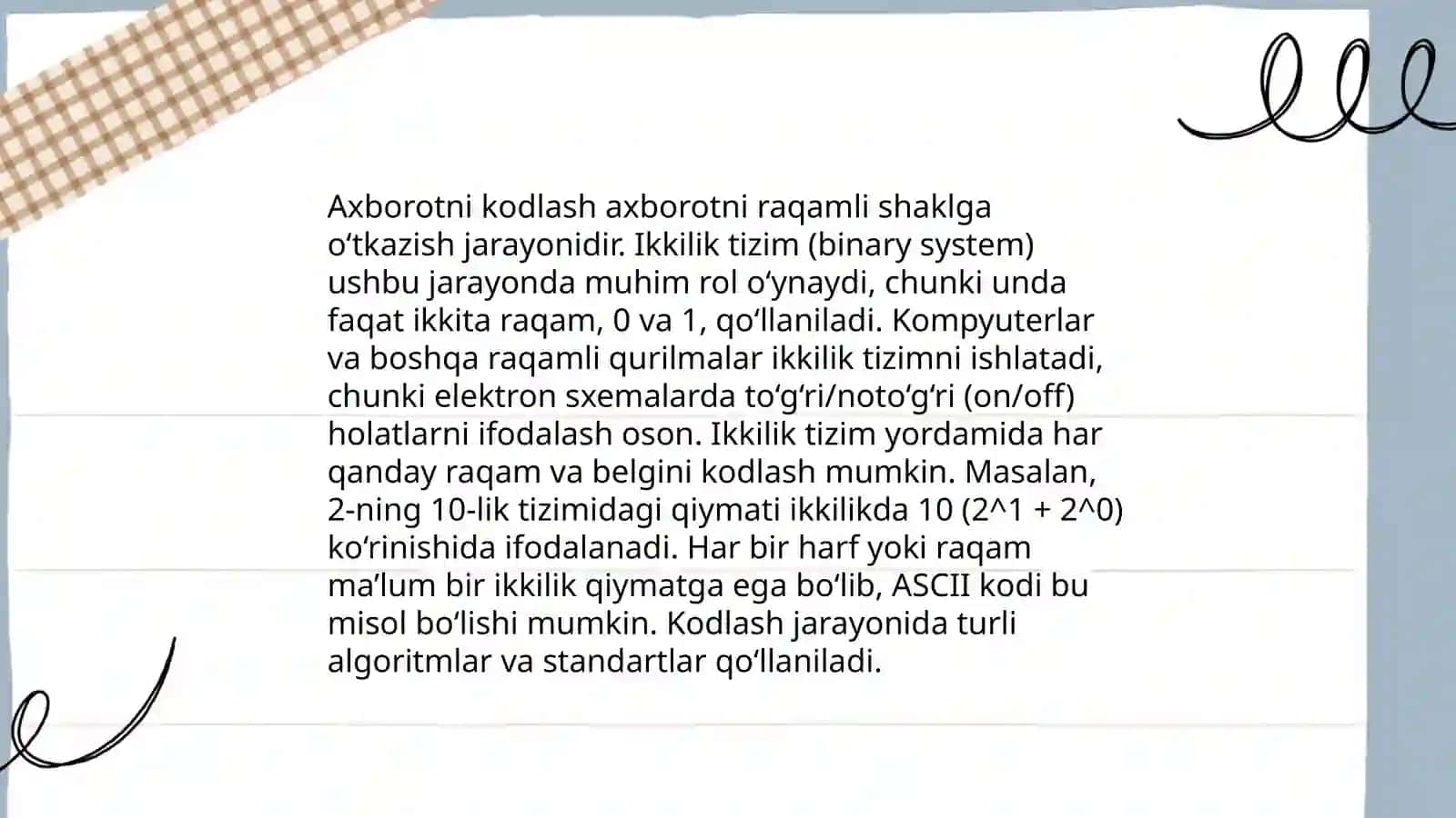 Ikkilik sanoq sistemasining tadbiqi 4