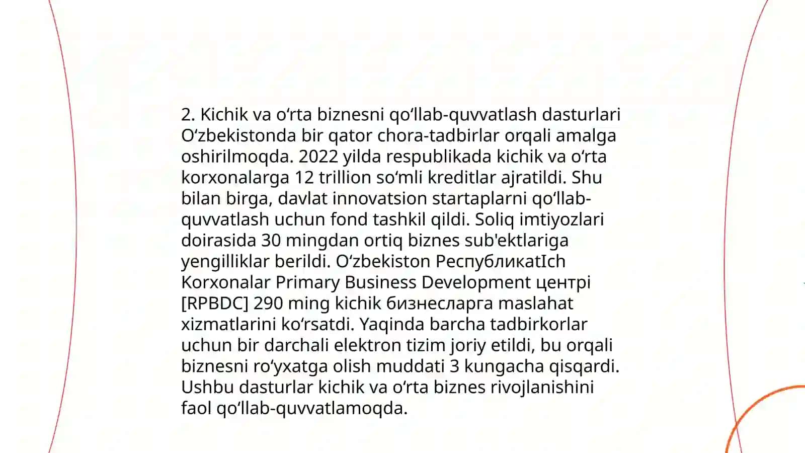 Reja: Yangi ish o'rinlarini yaratish sari davlat strategiyalari 4