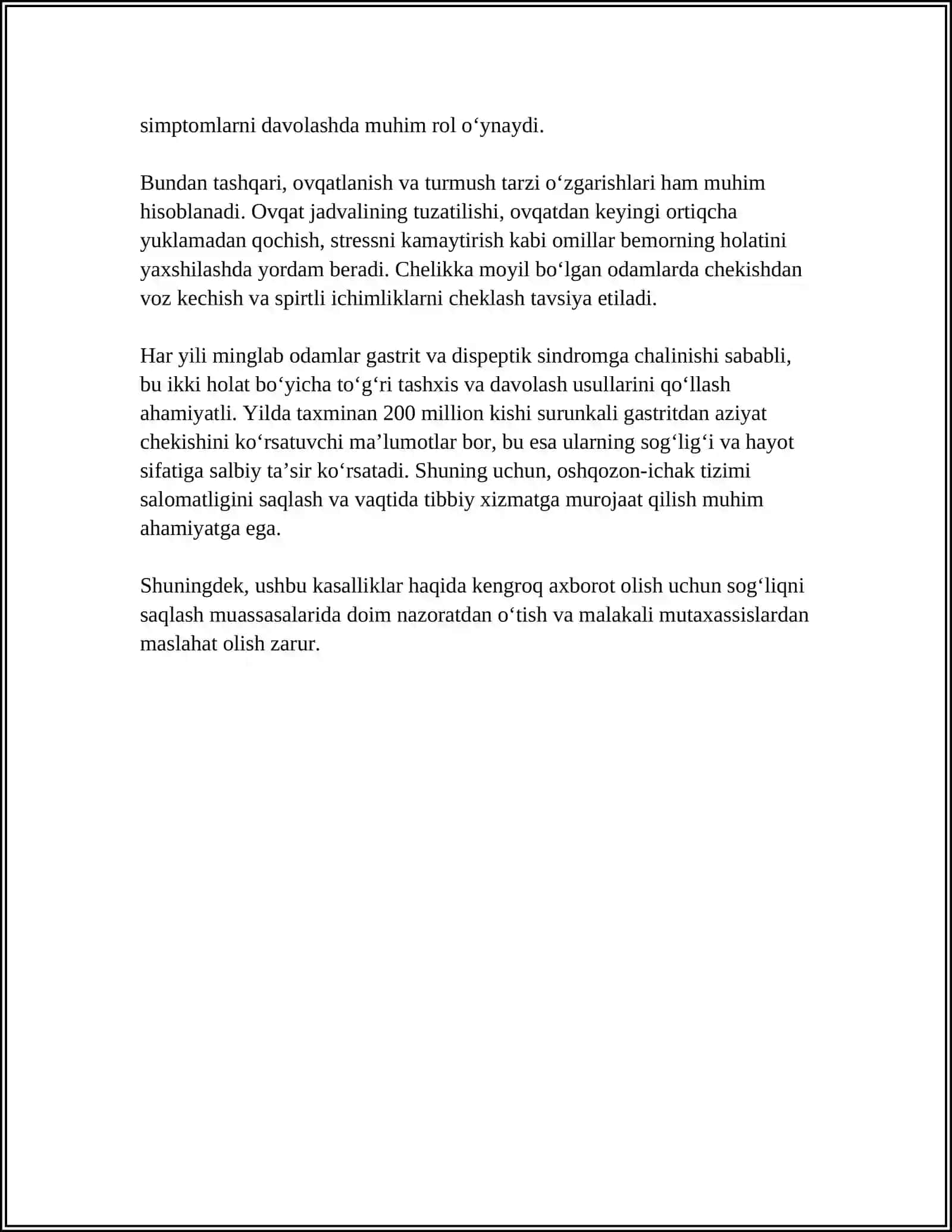 DISPEPTIK SINDROM BILA KECHADIGAN KASALLIKLAR 4