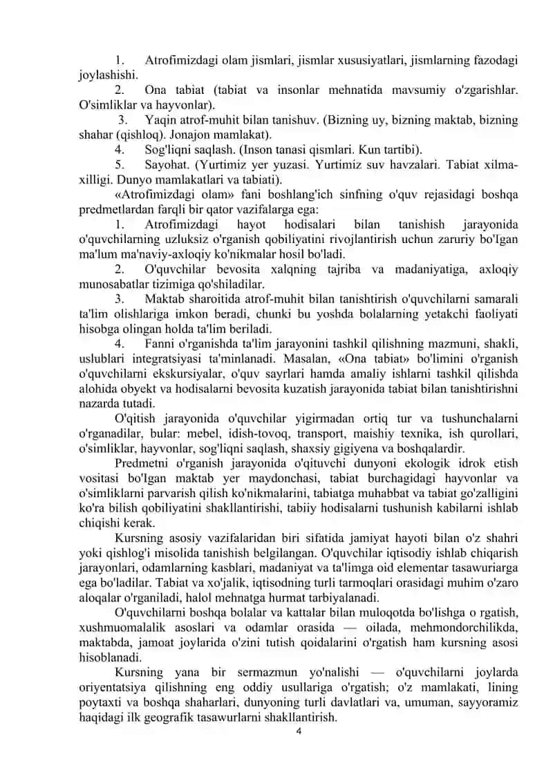 Tabiatshunoslik fanining mazmuni 4