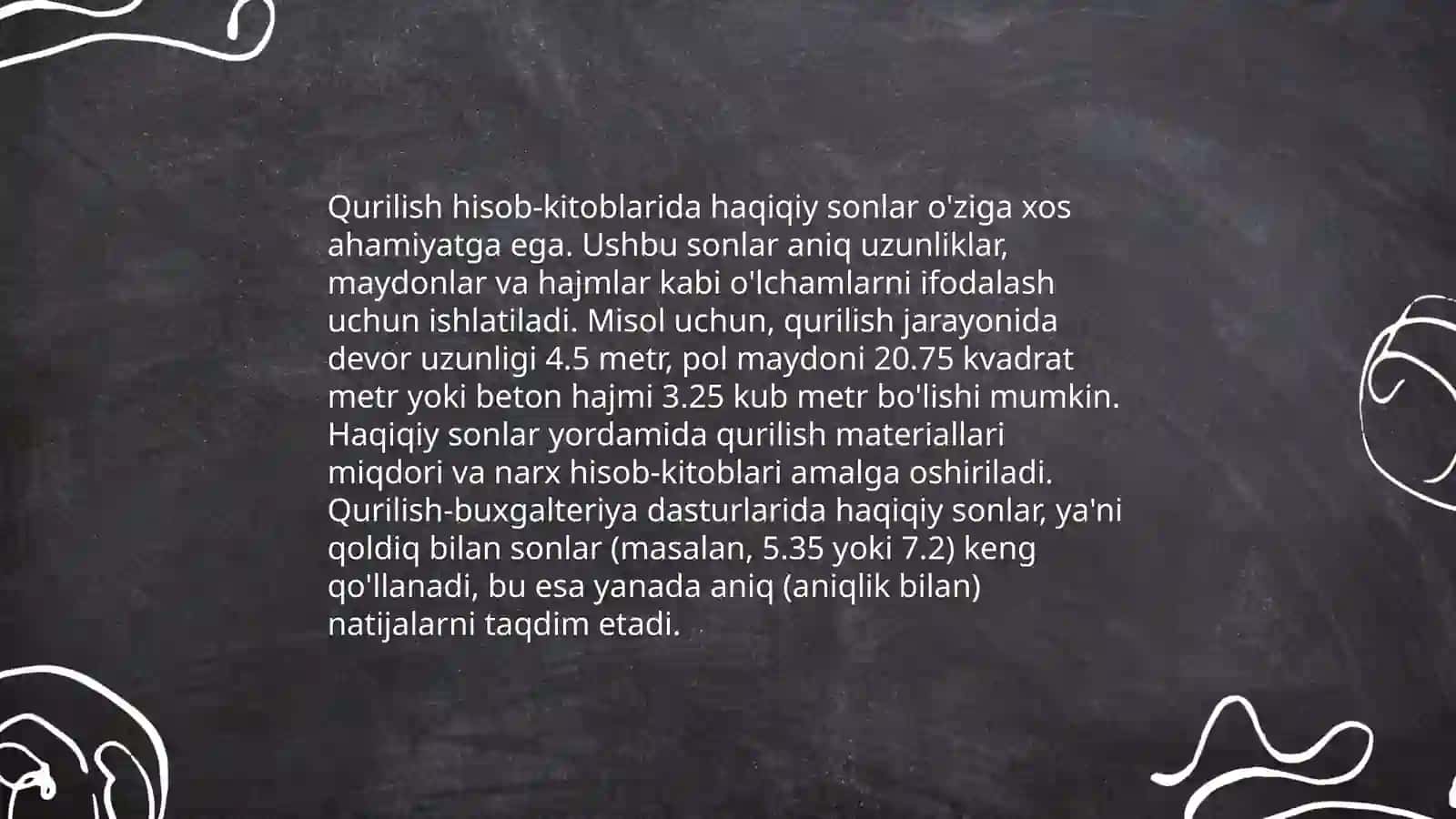 Sonli toʻplamlar,haqiqiy sonlar toʻplamining amaliy tatbiqlari 4