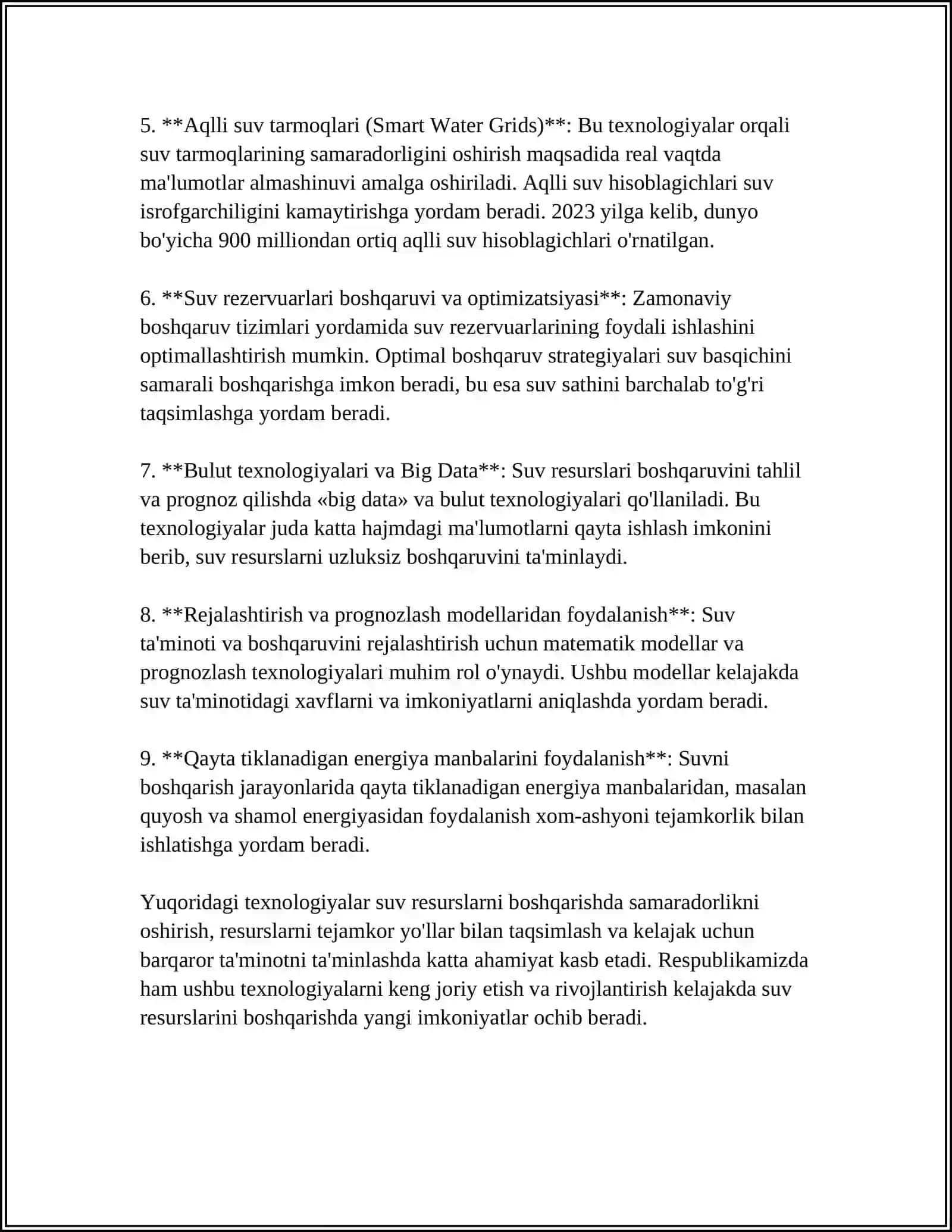 YER QA'RI BILAN BOG'LIQ RESURSLARNI TEJAYDIGAN INNOVATSION TEXNOLOGIYALAR 4