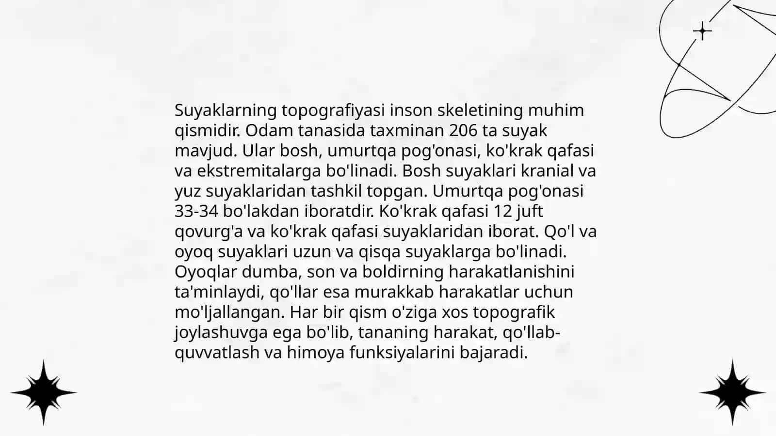 Suyaklar tuzilishi va topografiyasi 4