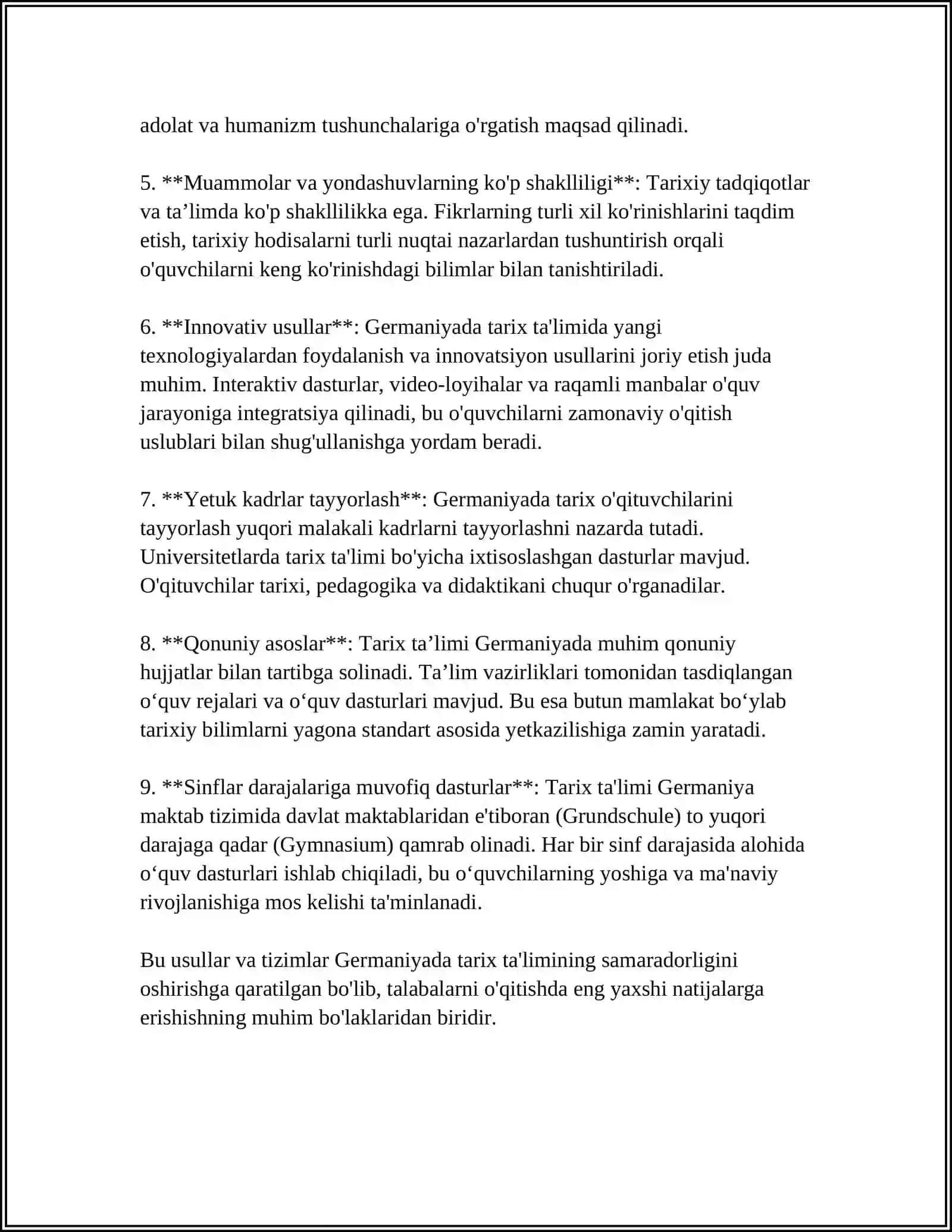 GERMANIYA, FRANTSIYA, ANGLIYA, ROSSIYA MAMLAKATLARIDAGI TARIX FANI, UNI O‘ZIGA XOS XUSUSIYATI 4