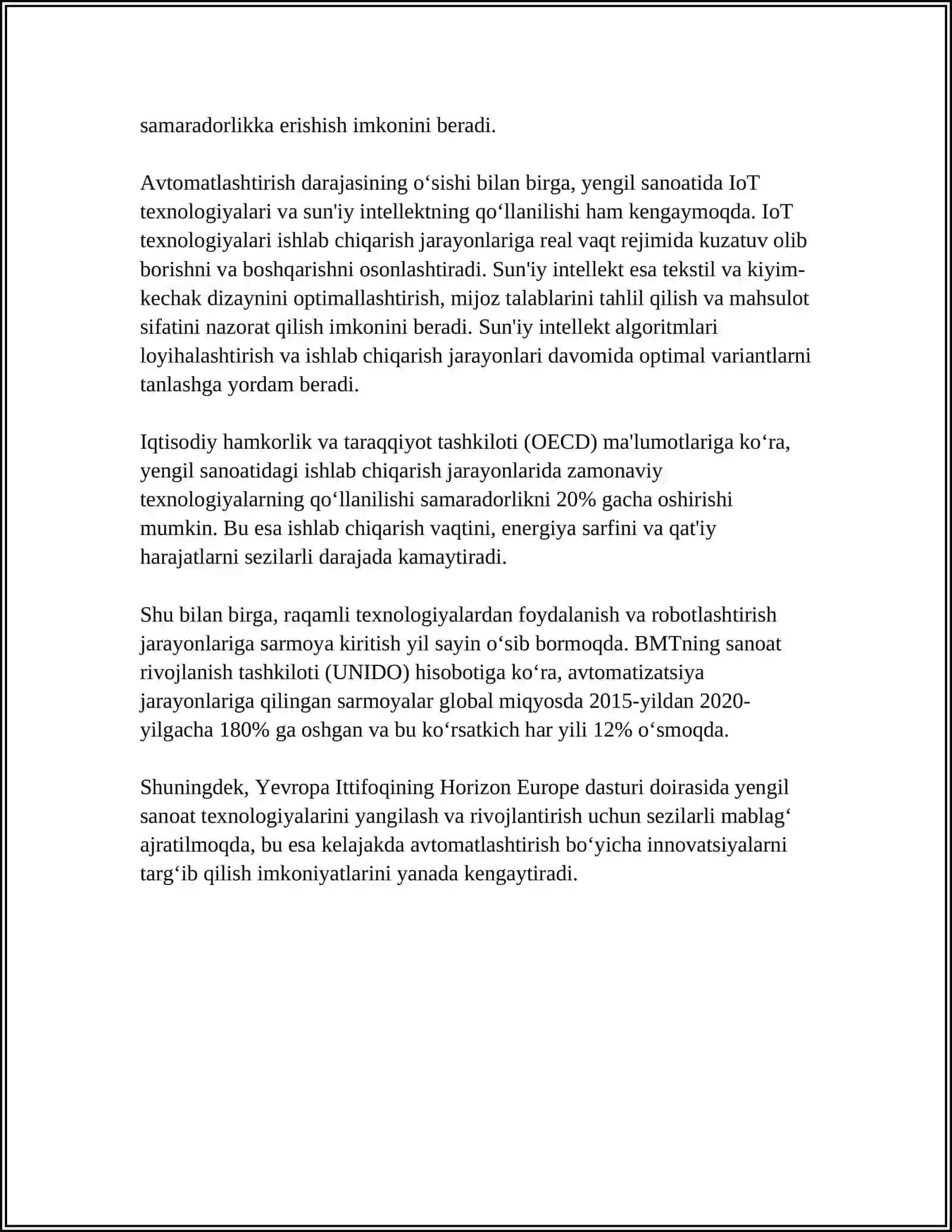 YENGIL SANOATDA INAVATSION TEXNOLOGIYALAR 4