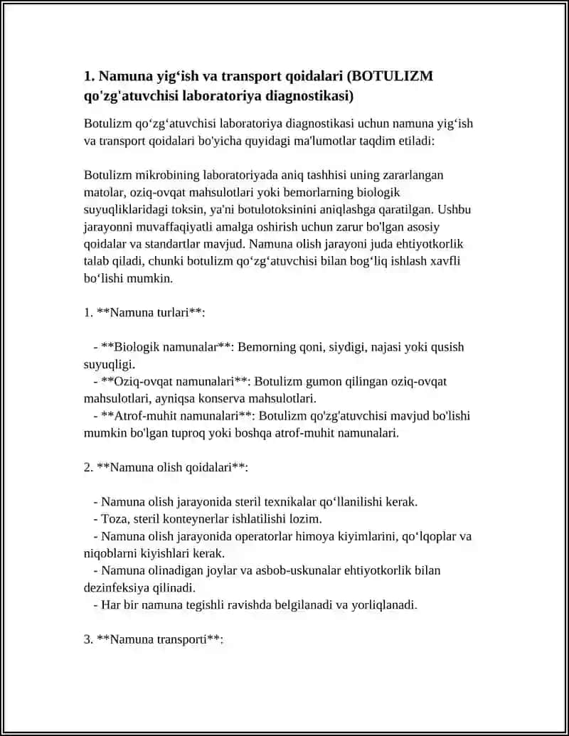 BOTULIZM QO'ZG'ATUVCHISI LABARATORIYA DIAGNOSTIKASI 4