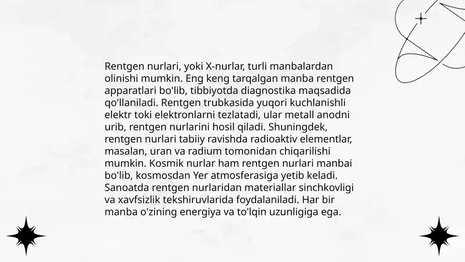 Rentgen nurlarini aks qaytarish shartlari va yutilishi 4