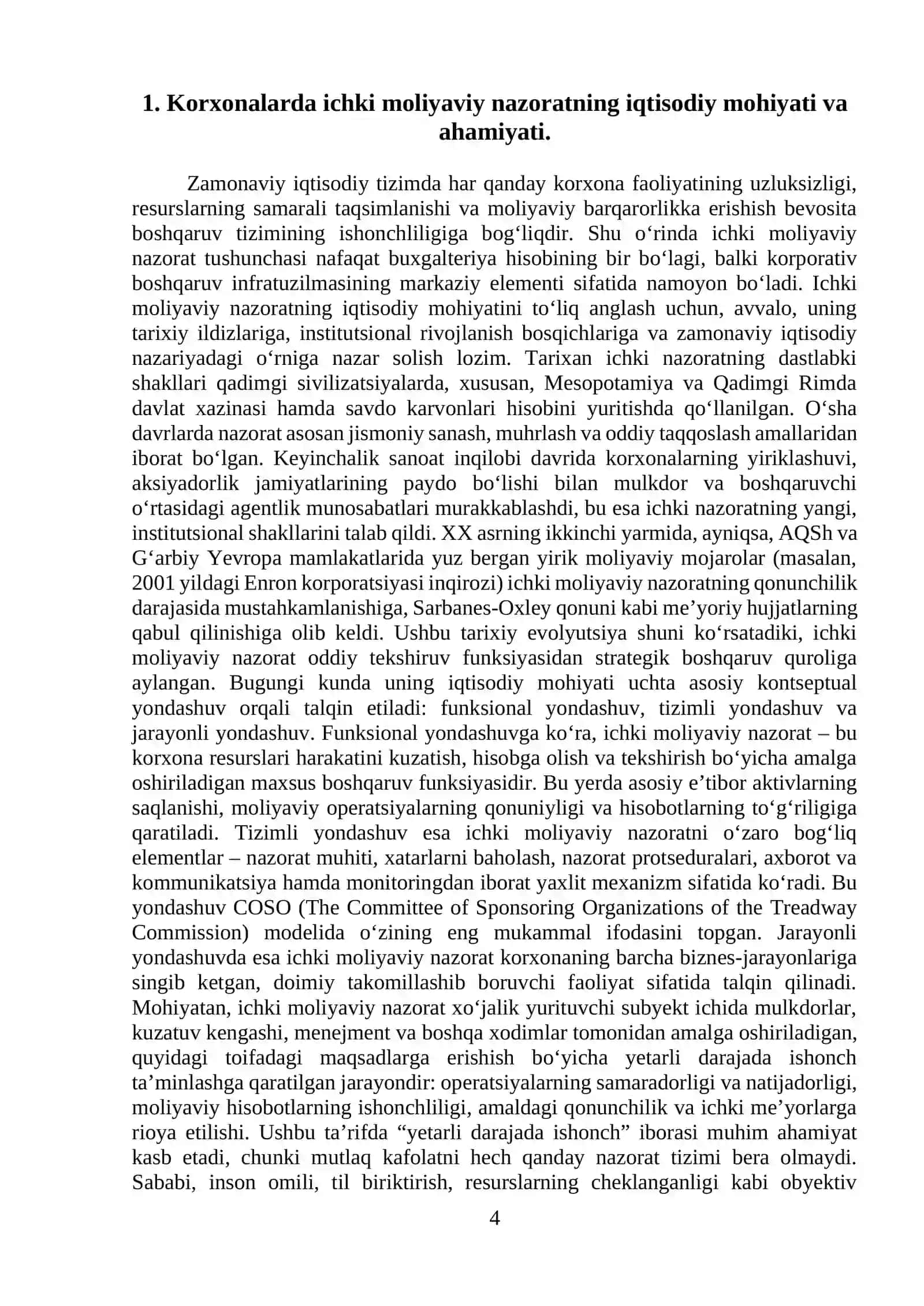 KORXONALARDA ICHKI MOLIYAVIY NAZORATNI TASHKIL ETISH 4