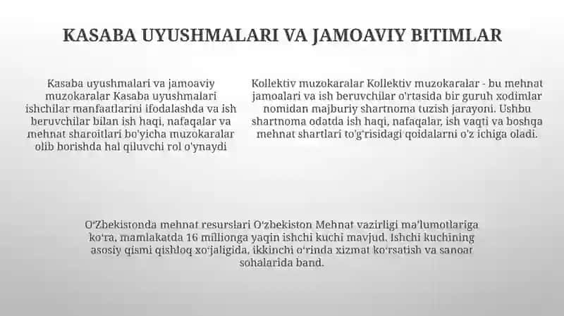 Oʻzbekistonda Mehnat Resurslari 4