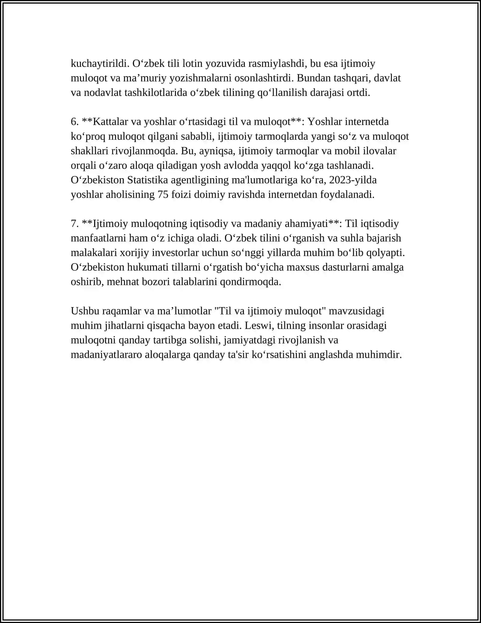 TILNING IJTIMOIY VAZIFALARI. R.O.YAKUBSON TOMONIDAN ILGARI SURILGAN TIL FUNKSIYALARI 4