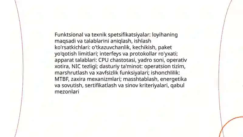 Tarmoq mashinalarni loyihalash jarayonining ketma-ketligi 4