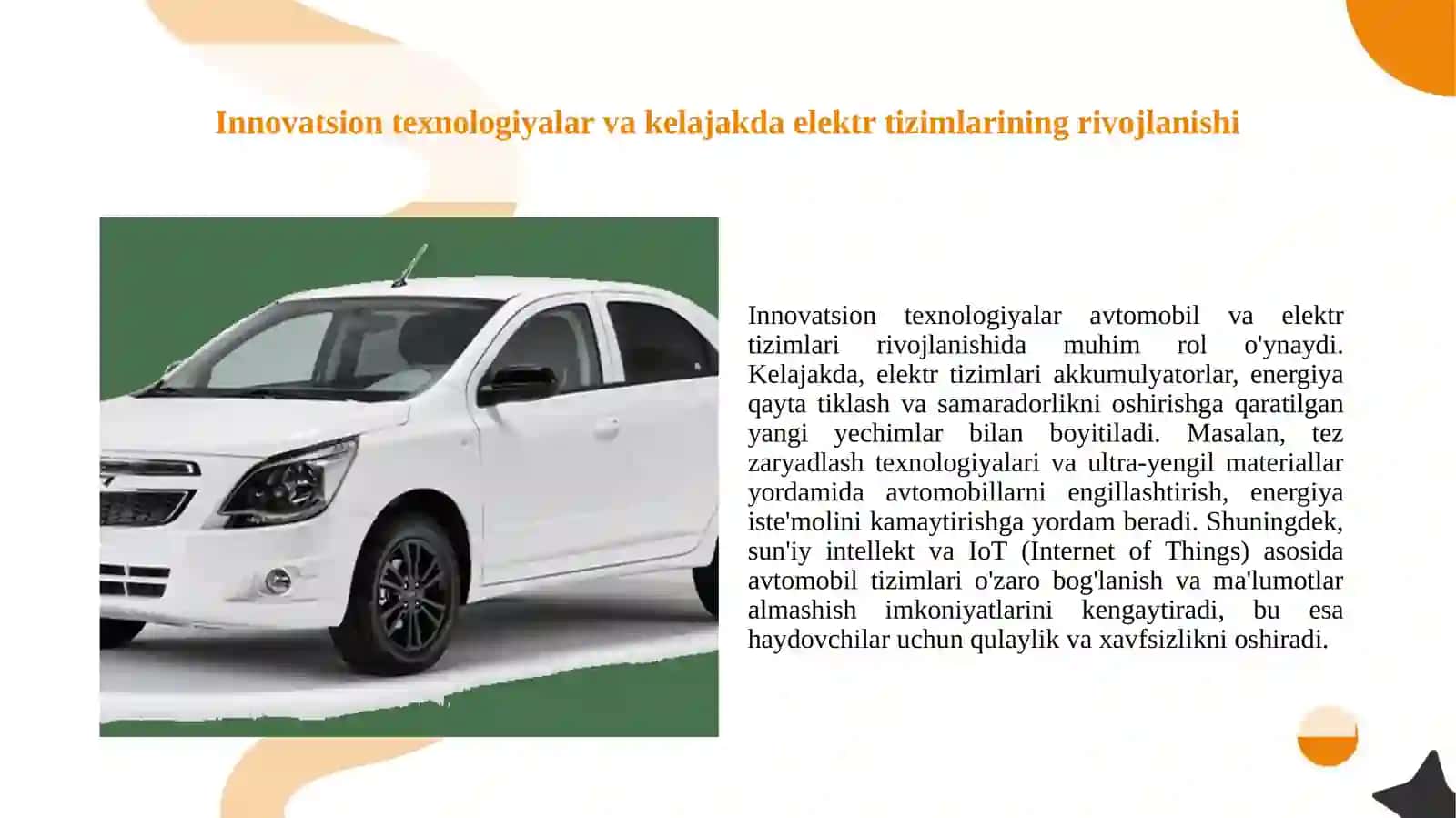 Avtomobil va elektr tizimi 4
