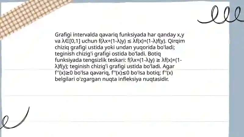 Funksiyaning qavariq va botiqligi 4