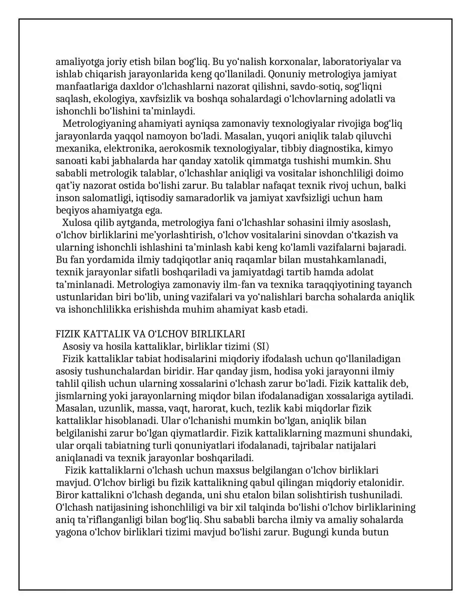 O‘lchashlar nazariyasi elementlari.Metrologiyaning nazariy asoslari 4