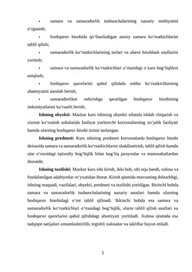 BOSHQARUV HISOBIDA SAMARA VA SAMARADORLIK KO‘RSATKICHLARI O‘RTASIDAGI BOG‘LIQLIKNI O‘RGANISH 4