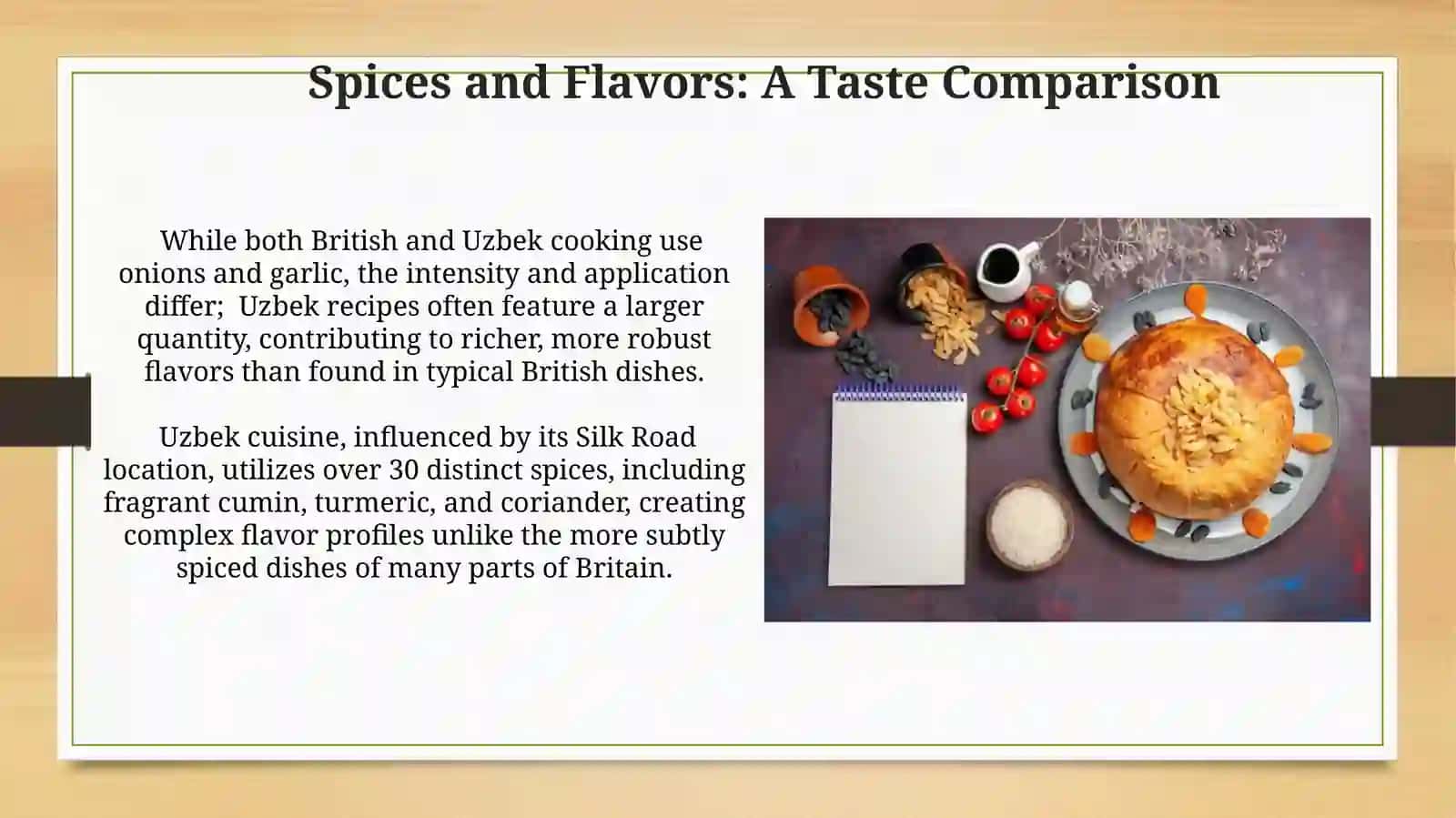 British and Uzbek national food 4