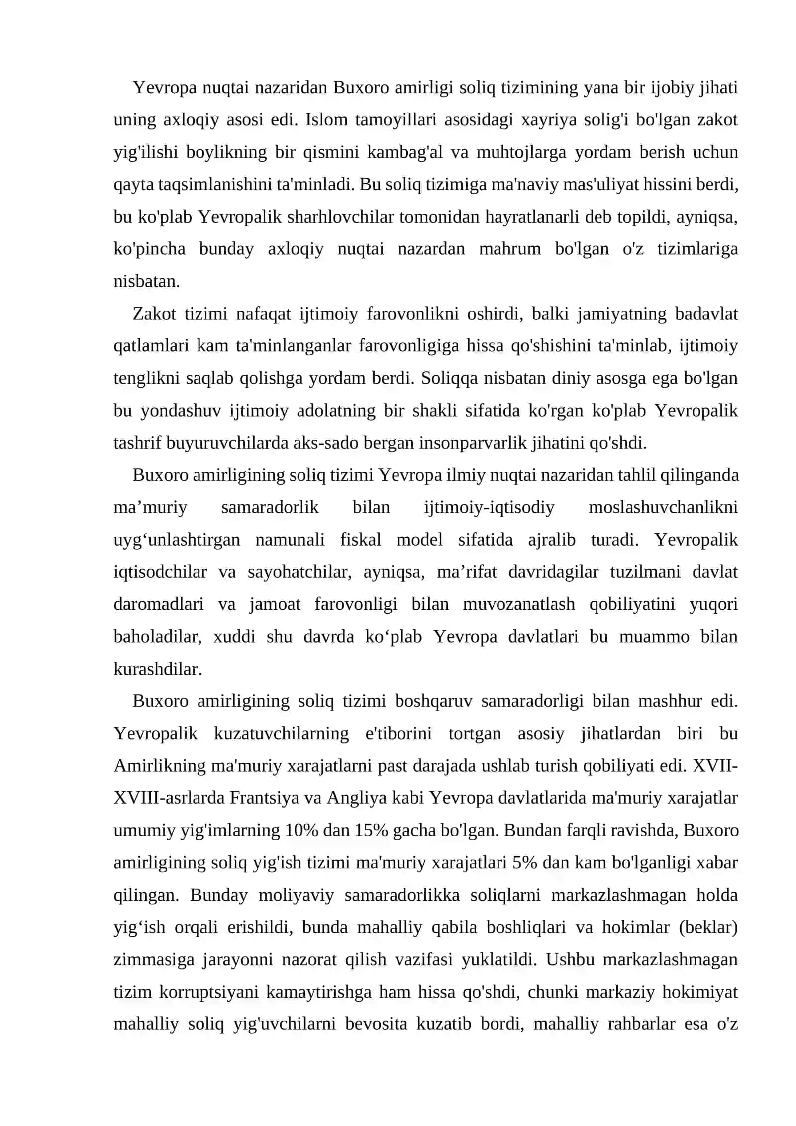Buxoro amirligi soliq tizimi Yevropa nigohida 4
