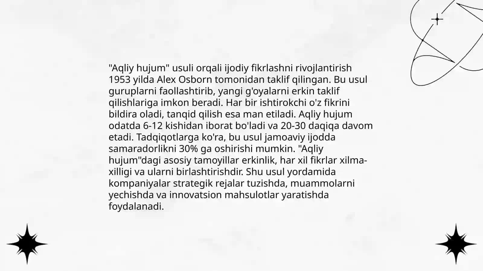 Didaktik jarayon loyihasining interfaol metodlar 4