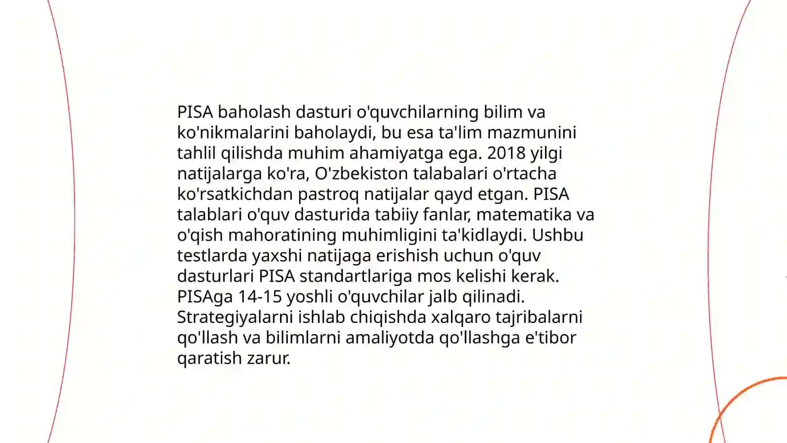 Pisa xalqaro baholash dasturi talablari asosida ta'lim shakli va metod va usullari 4