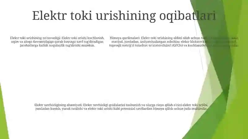 Elektr Toki Zarbasidan Ximoya Qiluvchi Vositalarini OʻRganish 4
