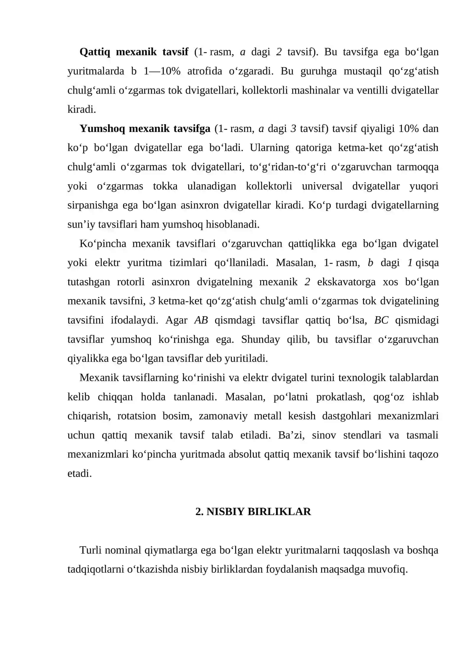 O‘zgarmas tok dvigatellarini rostlash xususiyatlari va mexanik tavsiflari 4