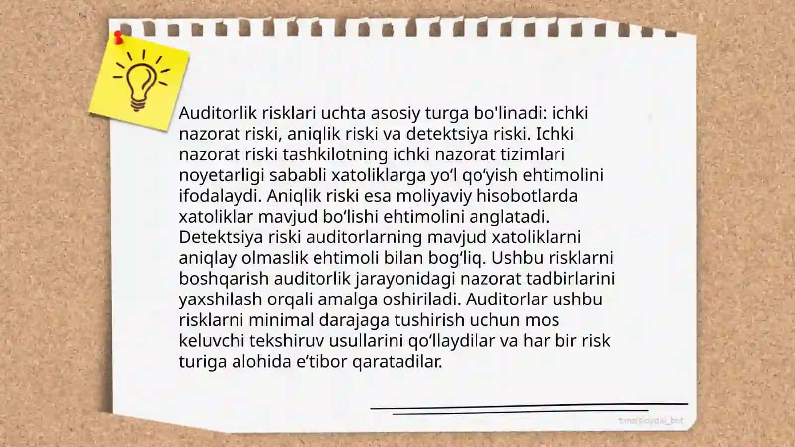 Auditorlik risklari va auditorlik xulosalari 4