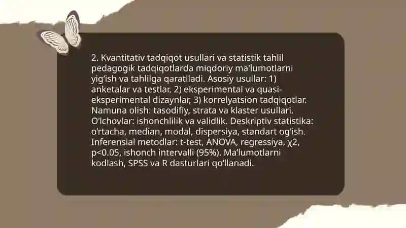 Pedagogika fanining ilmiy-tadqiqot metodlari 4