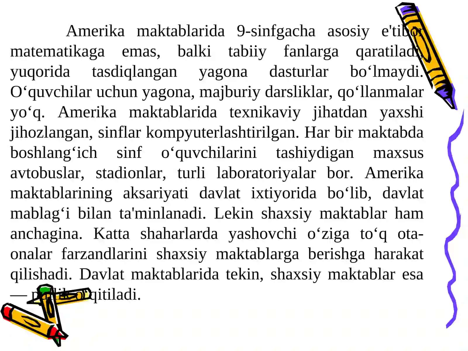 XIX asrning 2 yarmi - XX asrda jahon pedagogika fanining rivoji.Hozirgi davrda jahon mamlakatlari ta’lim tizimi va pedagogika fani rivoji.XX asr jahon ta’lim tizimidagi global tendensiyalar. Xalqaro loyihalar va ta’lim dasturlari 4