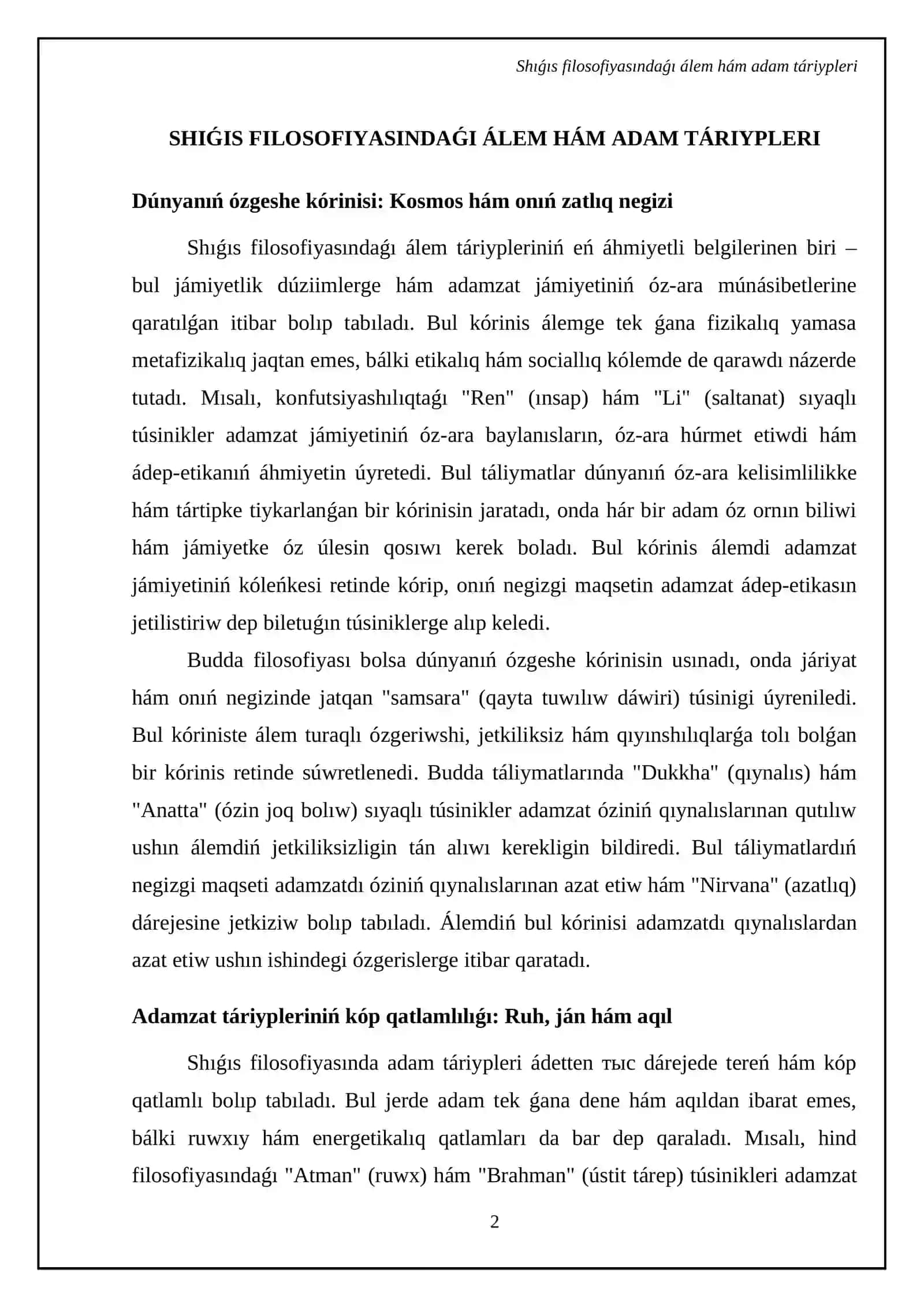 Filosofiyanıń mánisine tiyisli Shıģîs hám Batıs oyshılları táriyplerin klassifikaciyalaw 4