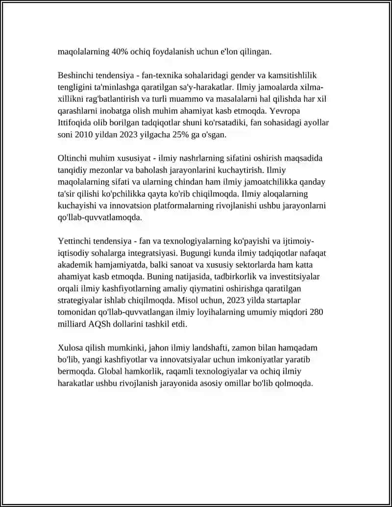 “DUNYONING ILMIY LANDSHAFTI VA EVALUTSIYASI„ MAVZUSIDA REFERAT TAYORLASH 4