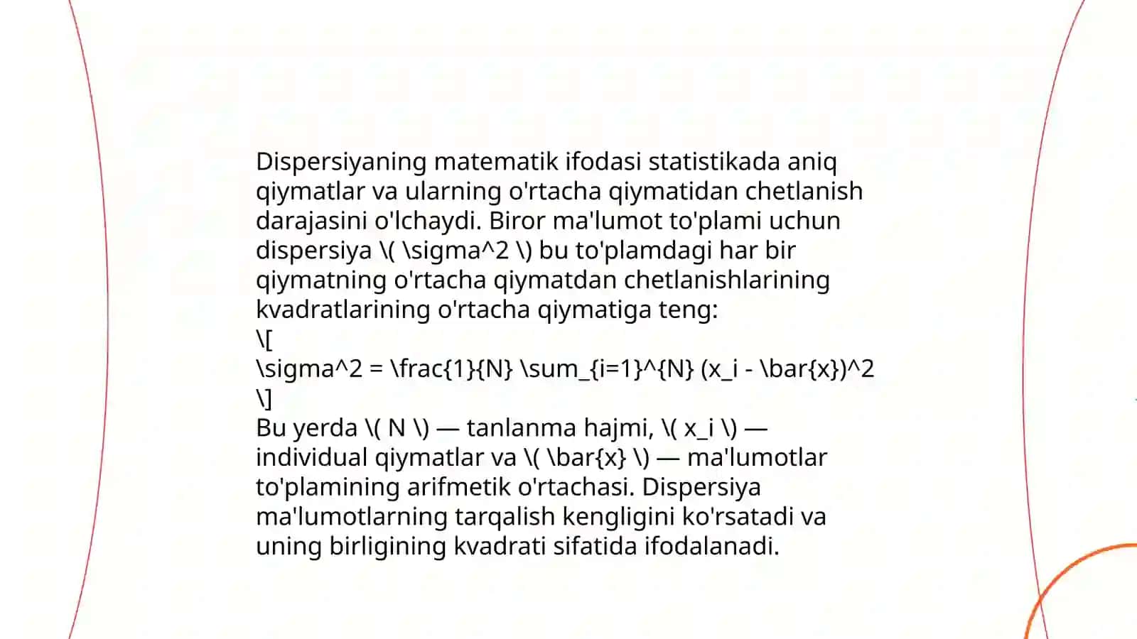 Dispersiya.Dispersiyalar turlari 4