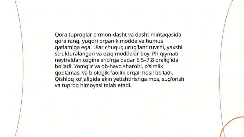 O'rmon-dasht va dasht mintaqasining qora tuproqlari 4
