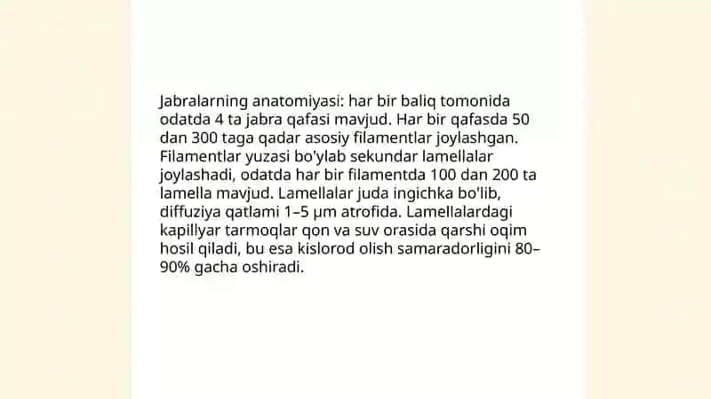 Baliqlarning nafas olish tizimi 4