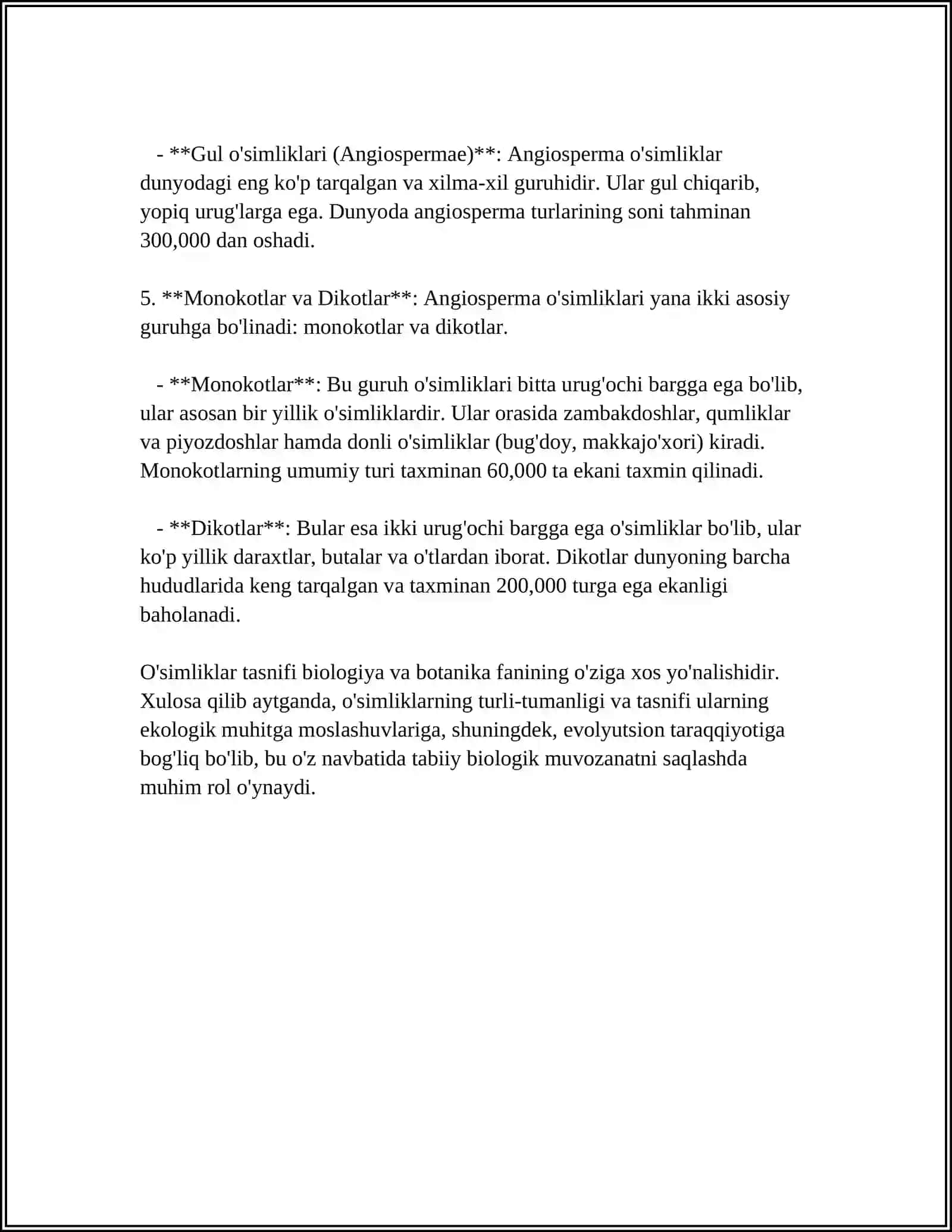 O'simliklar turlari va tasnifi 4