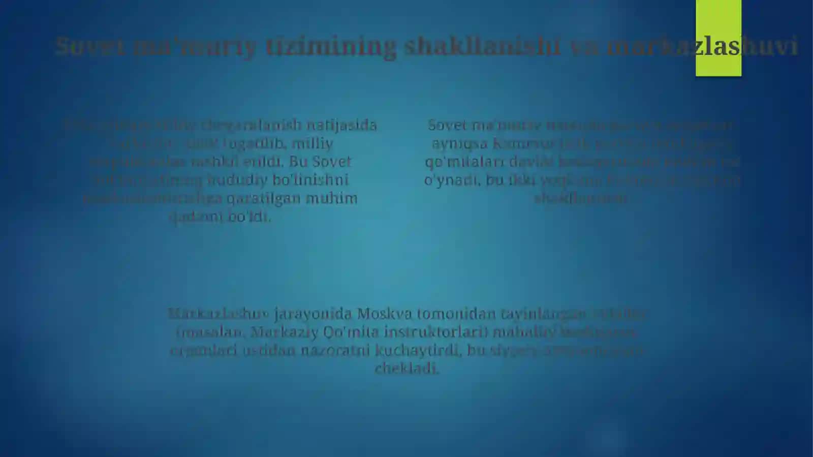 Sovet Boshqaruvining Mustahkamlanishi va Siyosiy O'zgarishlar 4