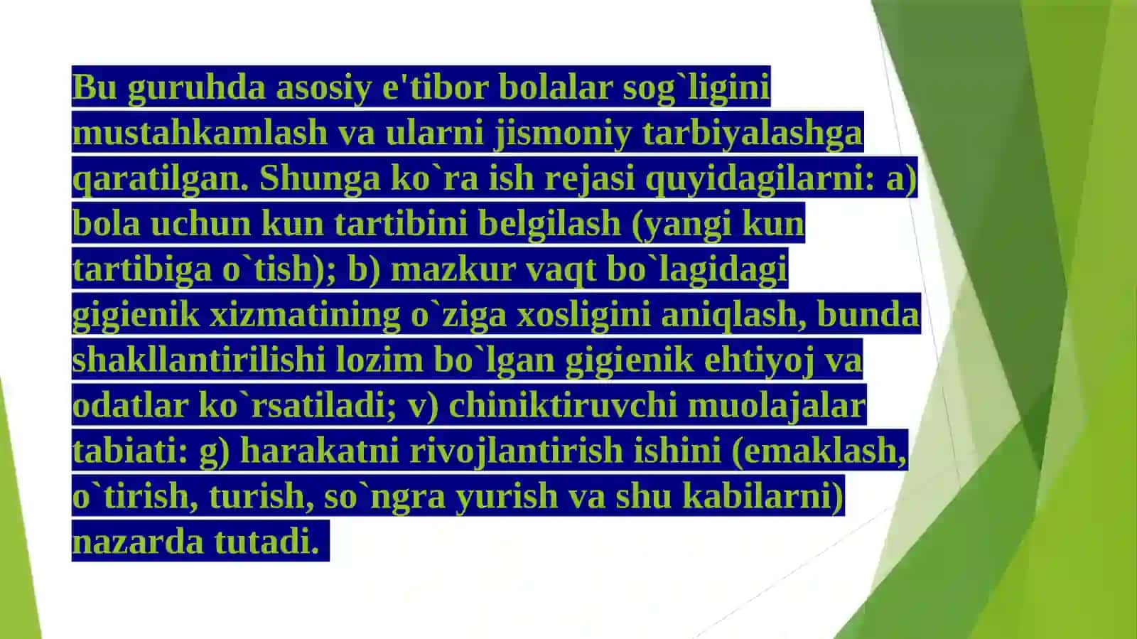 Ilk  va  maktabgacha  yoshdagi  bolalar  rivojlanishiga  qo'yiladigan davlat talablari 4