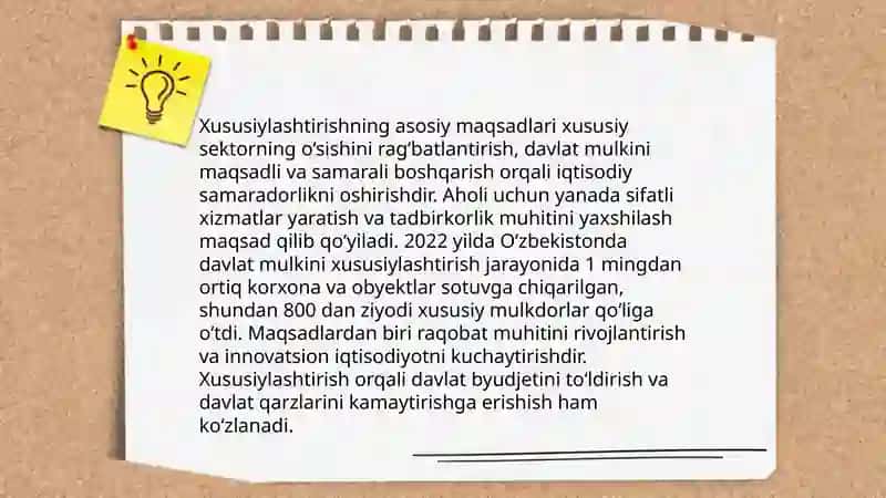 Mulkni davlat tasarrufidan chiqarish va xususiylashtirishning maqsadi shakllari va usullari 4