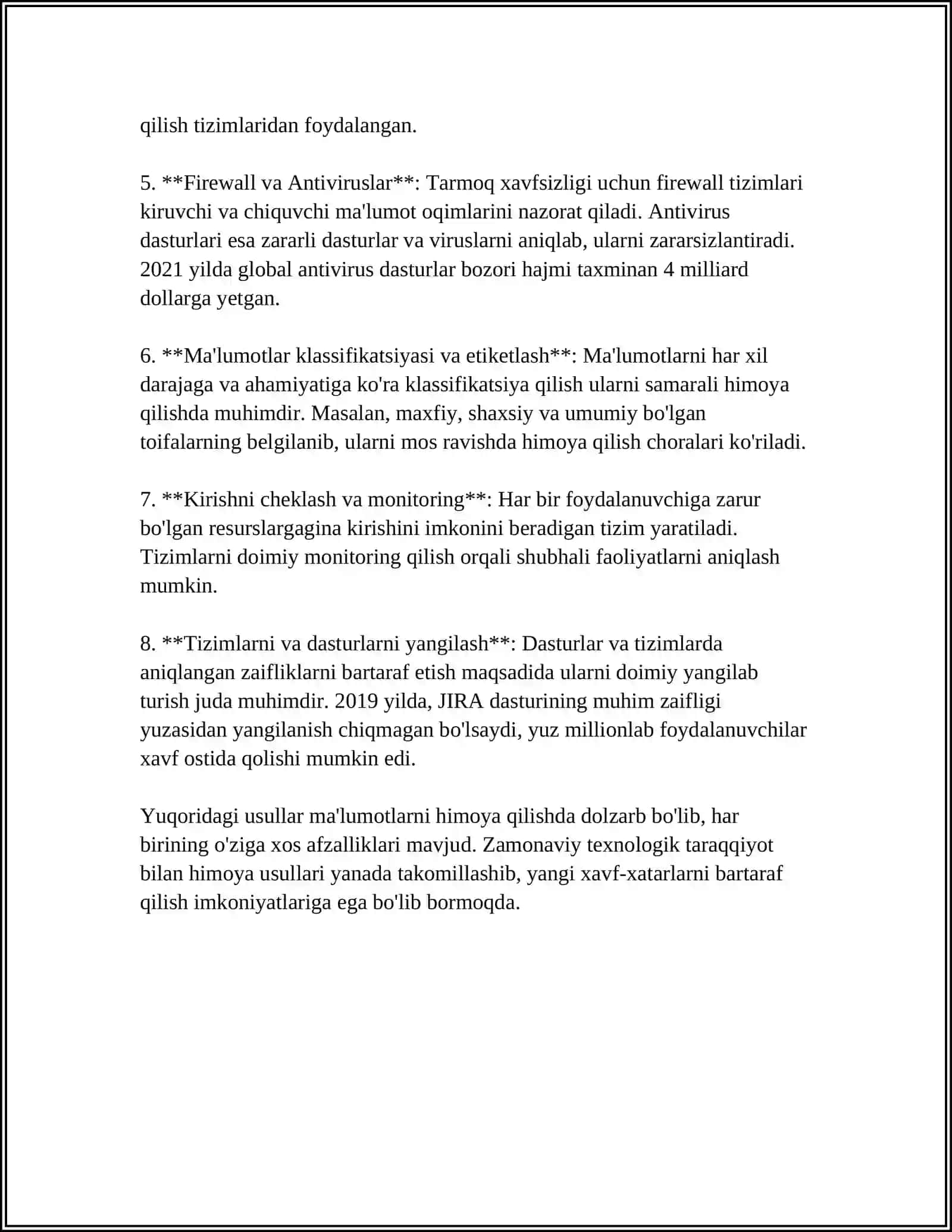 AXBOROT XAVFSIZLIGINI TAʼMINLASH TIZIMI 4