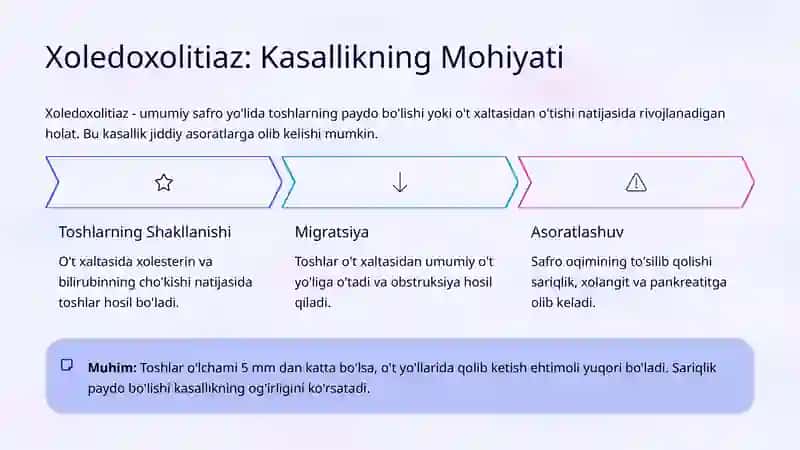 O't Yo'llari Kasalliklari Propedevtikasi: Xolesistit va Xoledoxolitiaz 4