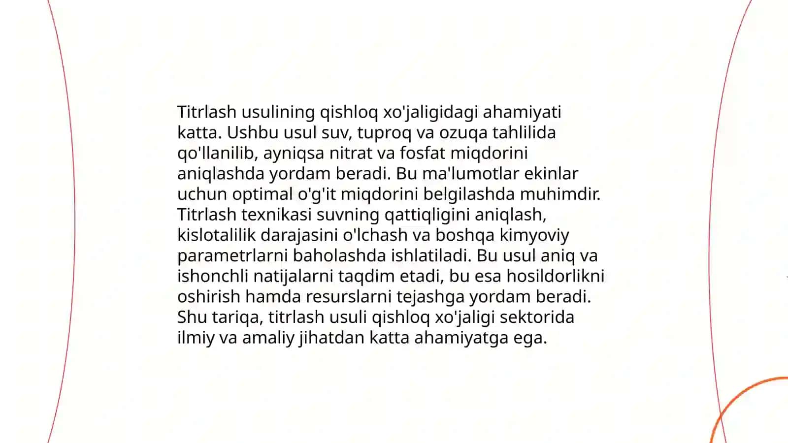 Titrlash usulining xalq xoʻjaligidagi ahamiyati 4
