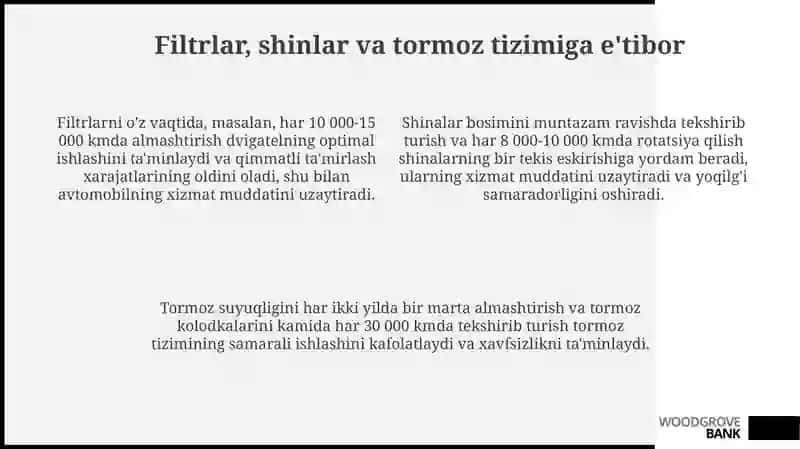 Avtomobil transporti vositalarining xizmat muddatini oshirish usullari 4