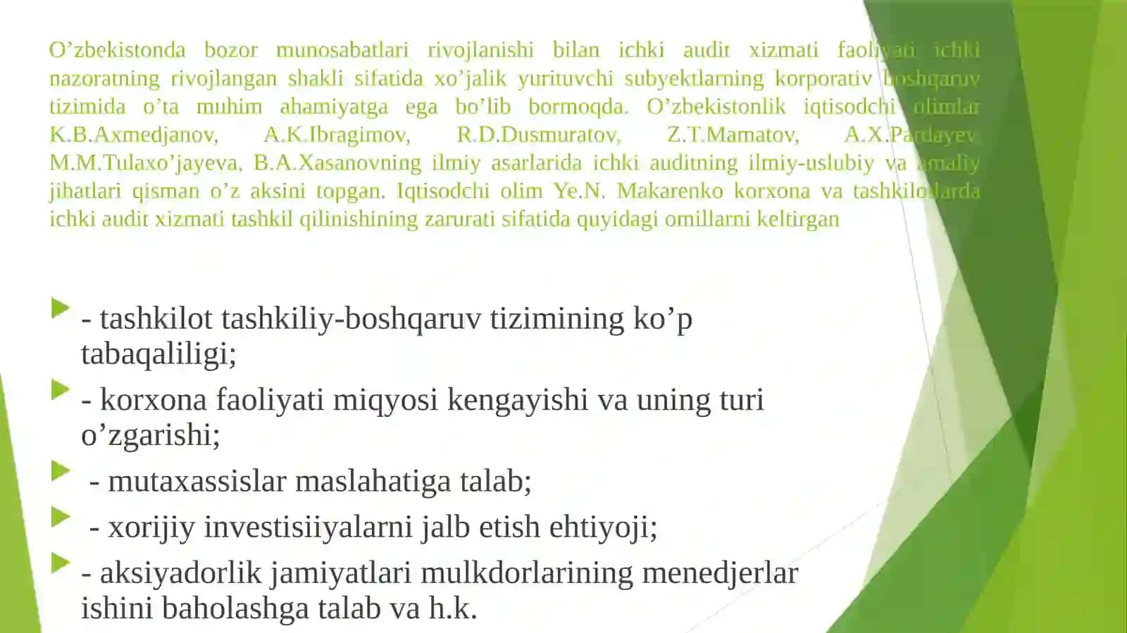 Ichki nazorat tizimini organish va baxolash 4