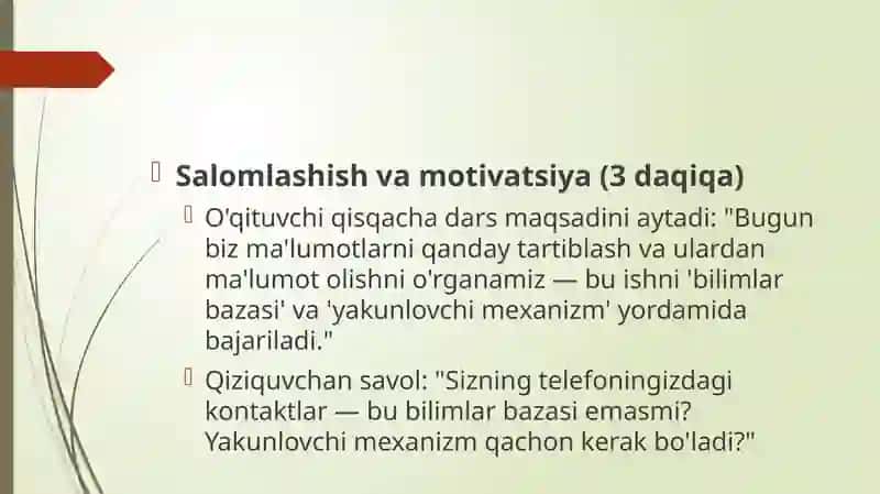 Bilimlar bazasi va yakunlovchi mexanizm 4