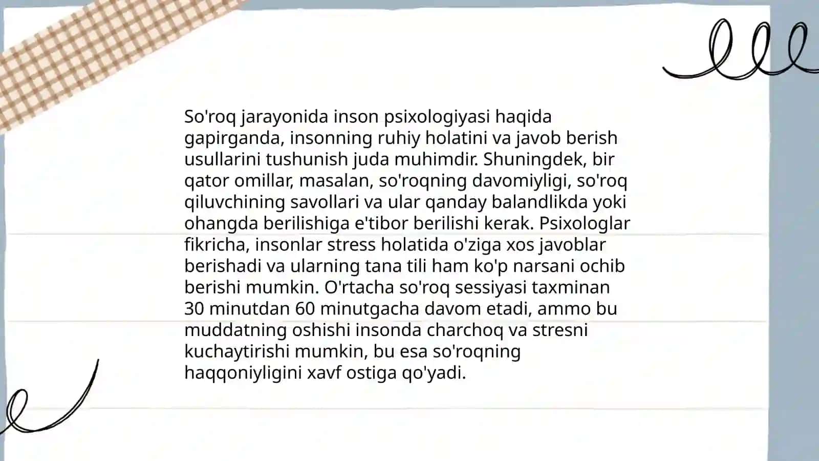 So'roq psixologiyasi. Tanib olish uchun korsatma berish psixologiyasi 4