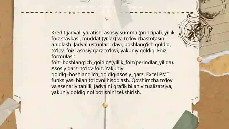 Jadval protsessorida iqtisodiy masalalarni yechish 4