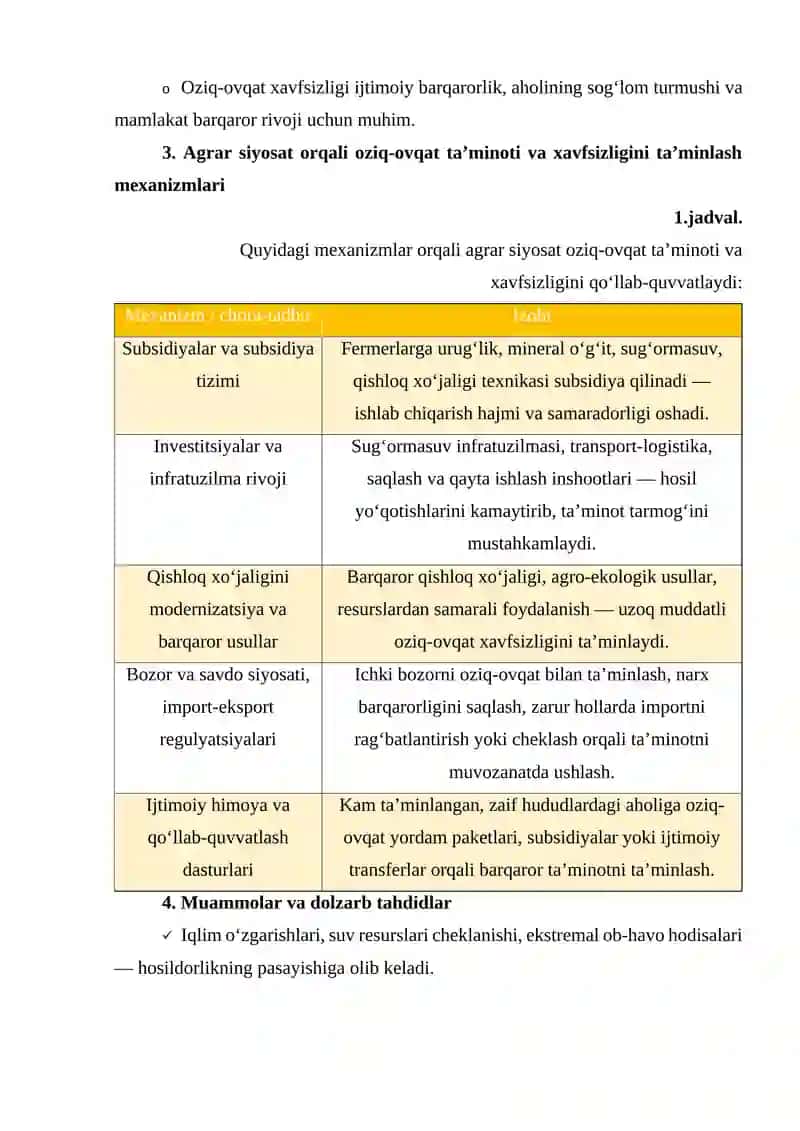 Agrar siyosat,oziq-ovqat ta'minoti va xavfsizligi 4