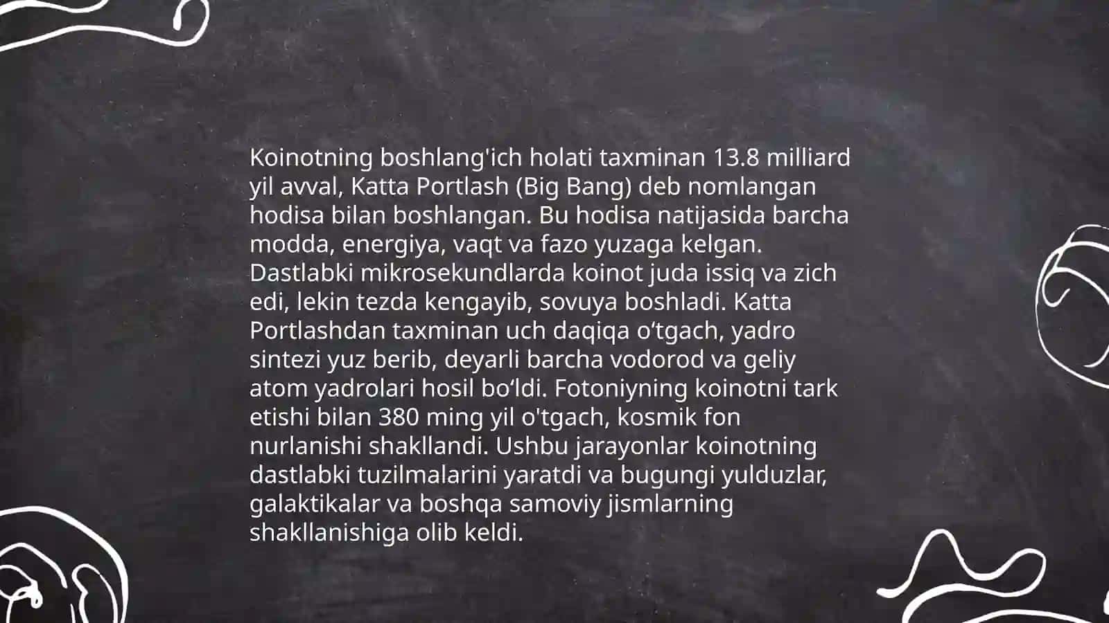 Katta portlash va infillyaciya nazariyalari 4
